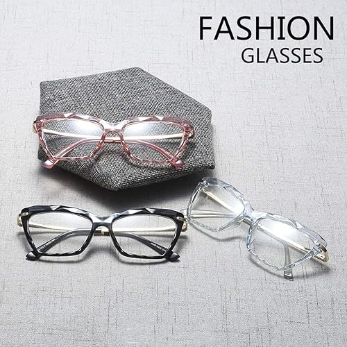 Miniatura 6 de Gafas de lectura con diseño de ojo de gato para mujer, marco de anteojos de cristal de moda (negro, 2.5)