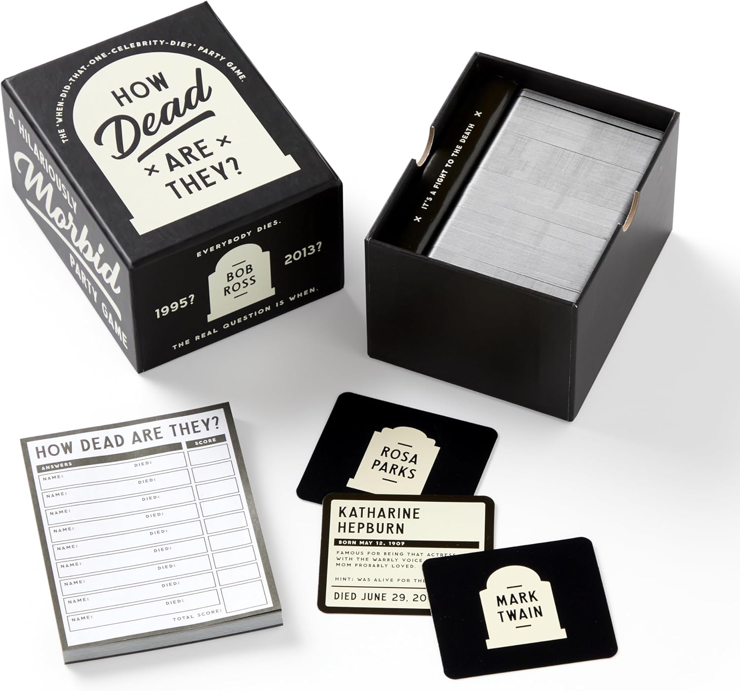 Brass Monkey How Dead are They – Party Game with 350 Game Card Prompts and Trivia Facts to Figure Out When Celebrities Died, 2+ Players - Image 2
