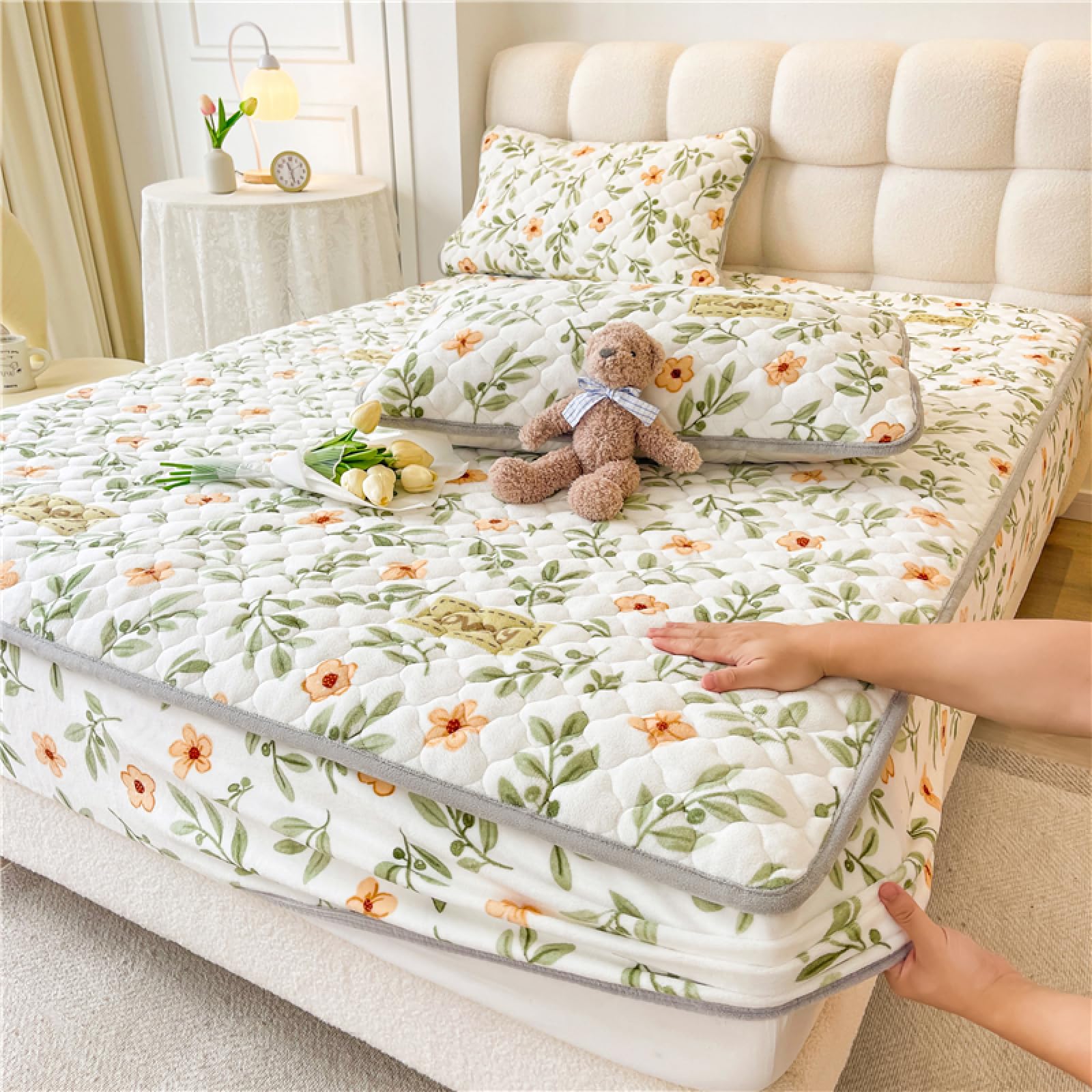 GXFWJD Lavado, Sábana Bajera Doble Súper Suave Y Acogedora Con Elástico Alrededor For Colchón De Cama De Aire De 8 "hasta 11" (Color : Blue, Size : 150cmx200cm