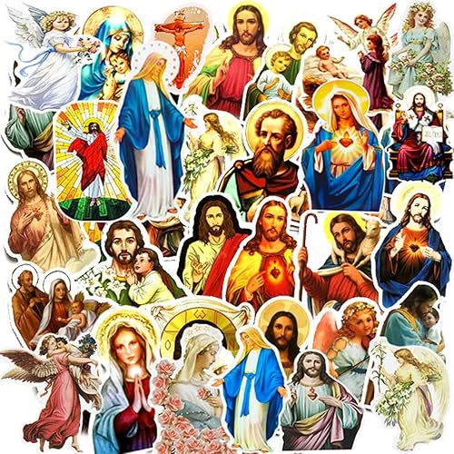 Miniatura 1 de Calcomanías católicas religiosas, paquete de calcomanías de fe y cruz de la Biblia religiosa, regalos para adultos, adolescentes y niños, 60