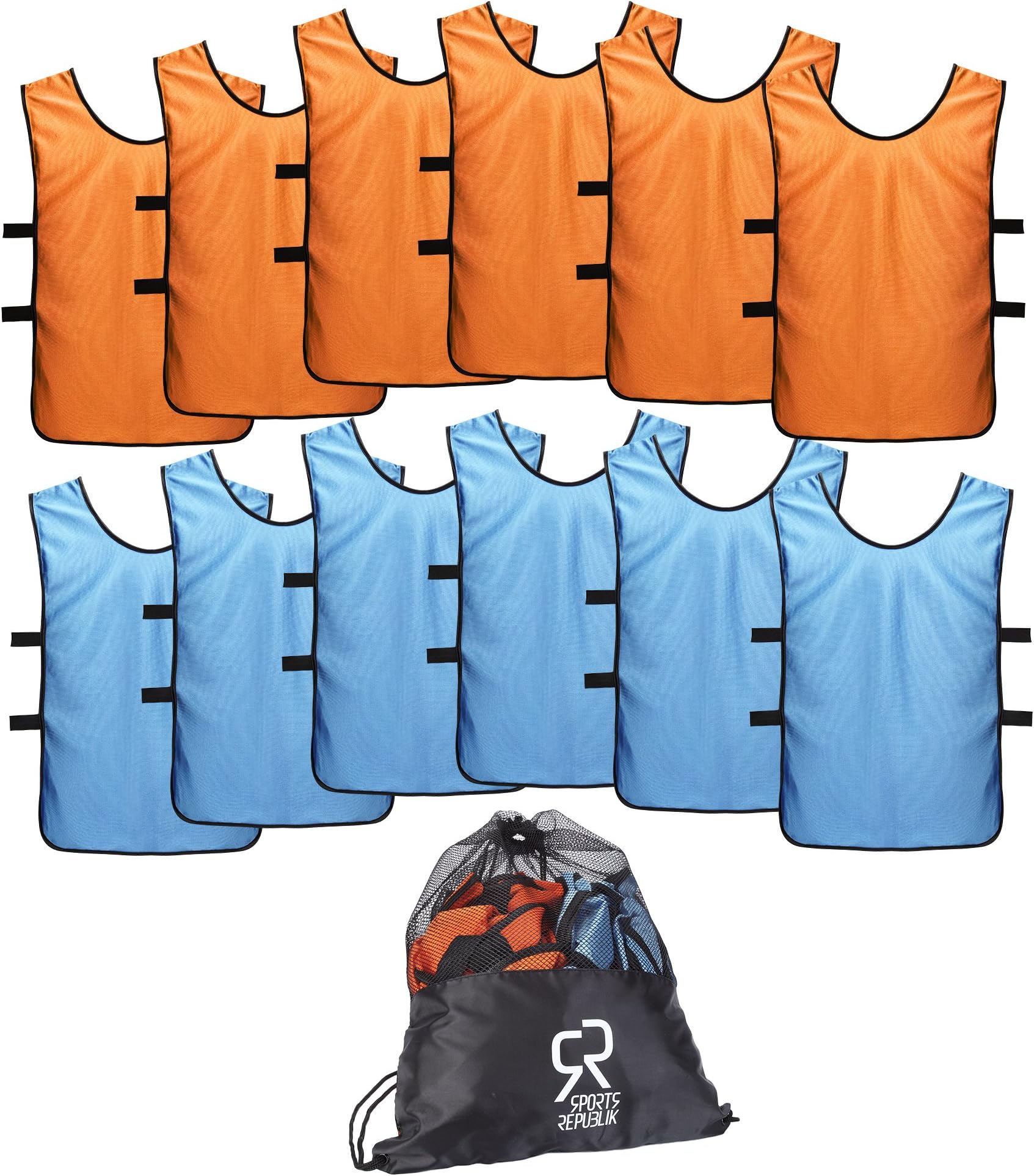 Pinnies Scrimmage Vests for Kids, Youth and Adults (12-Pack) - Soccer Pennies