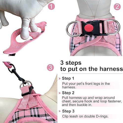 Miniatura 6 de Matilor - Arnés para perro, transpirable, diseño para meter por las patas, para cachorros y perros, o gatos pequeños o medianos, color marrón, a