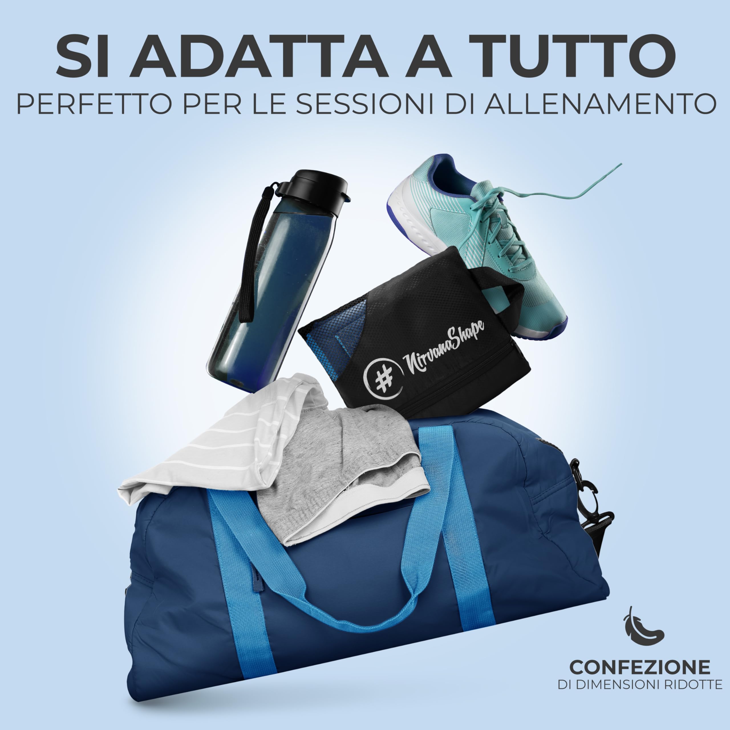 NirvanaShape Microfibra - Asciugamano da Viaggio, per Spiaggia e Fitness, M 120 x 60 cm