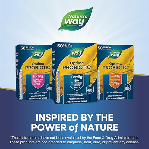 Miniatura 7 de Nature's Way Fortify Optima Optima - Probiótico diario para adultos 50+ 50 mil millones de cultivos vivos, 7 cepas, 30 cápsulas