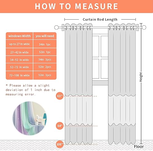 Miniatura 201 de XiDi - Cortinas rosas y grises para dormitorio de niñas, calcomanías de pared de unicornio, cortina verde, oscurecimiento de habitación, opaca, 63
