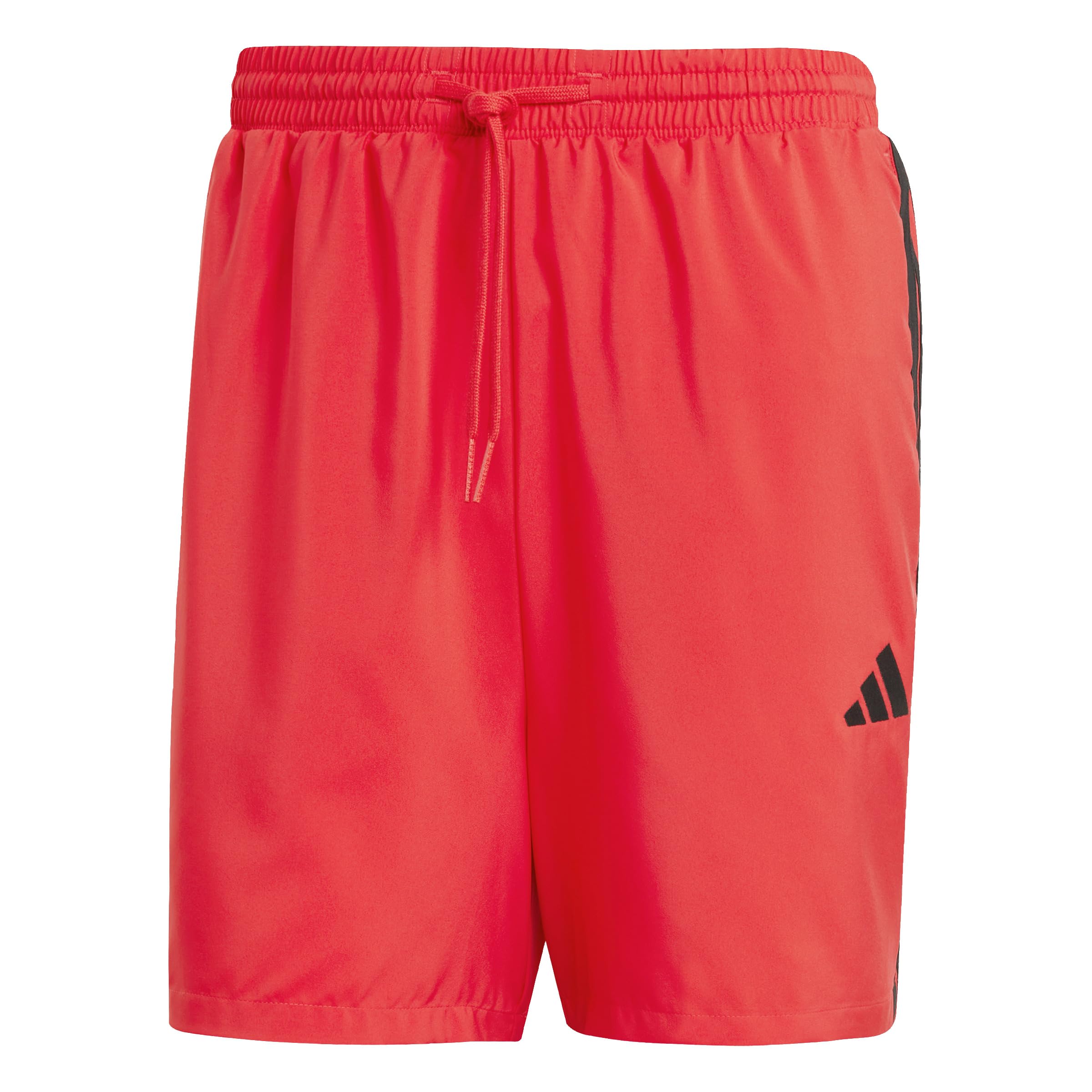 adidas Mens Essential Three Stripes Chelsea Base Short, Pure Ruby/Black, XXL