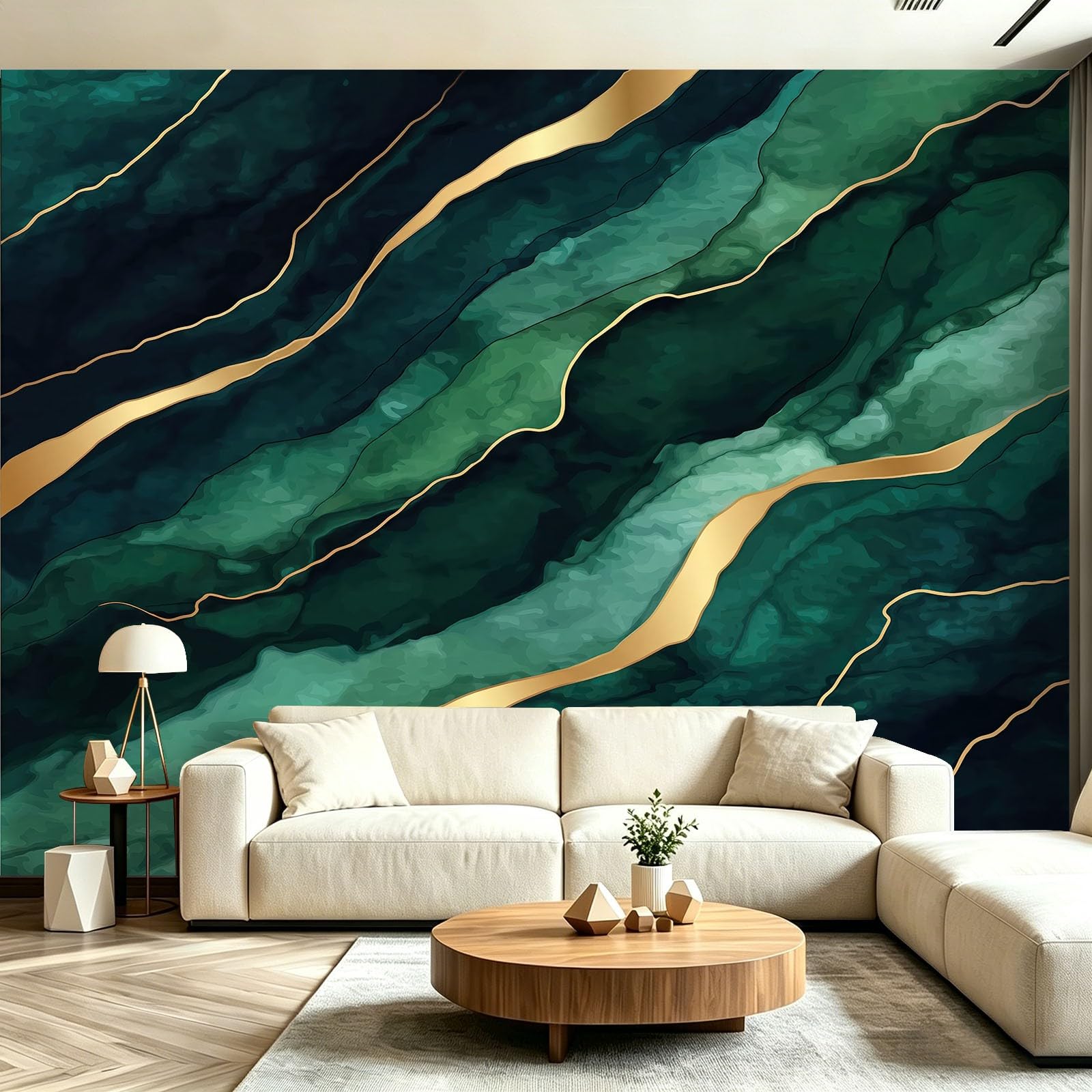 Abstrakcyjna luksusowa tapeta z włókniny, 350 x 256 cm, tapeta do sypialni, tło łóżka i korytarza, efekt 3D, dekoracja ścienna dla miłośników estetyki, plakat ścienny, wzór fali, złota kropka, marmur