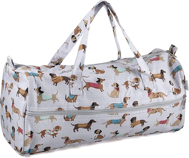 Hobby Gift Exclusive Knitting Project Storage Travel Bag, Sausage Dog, 16 x 43 x 19cm
