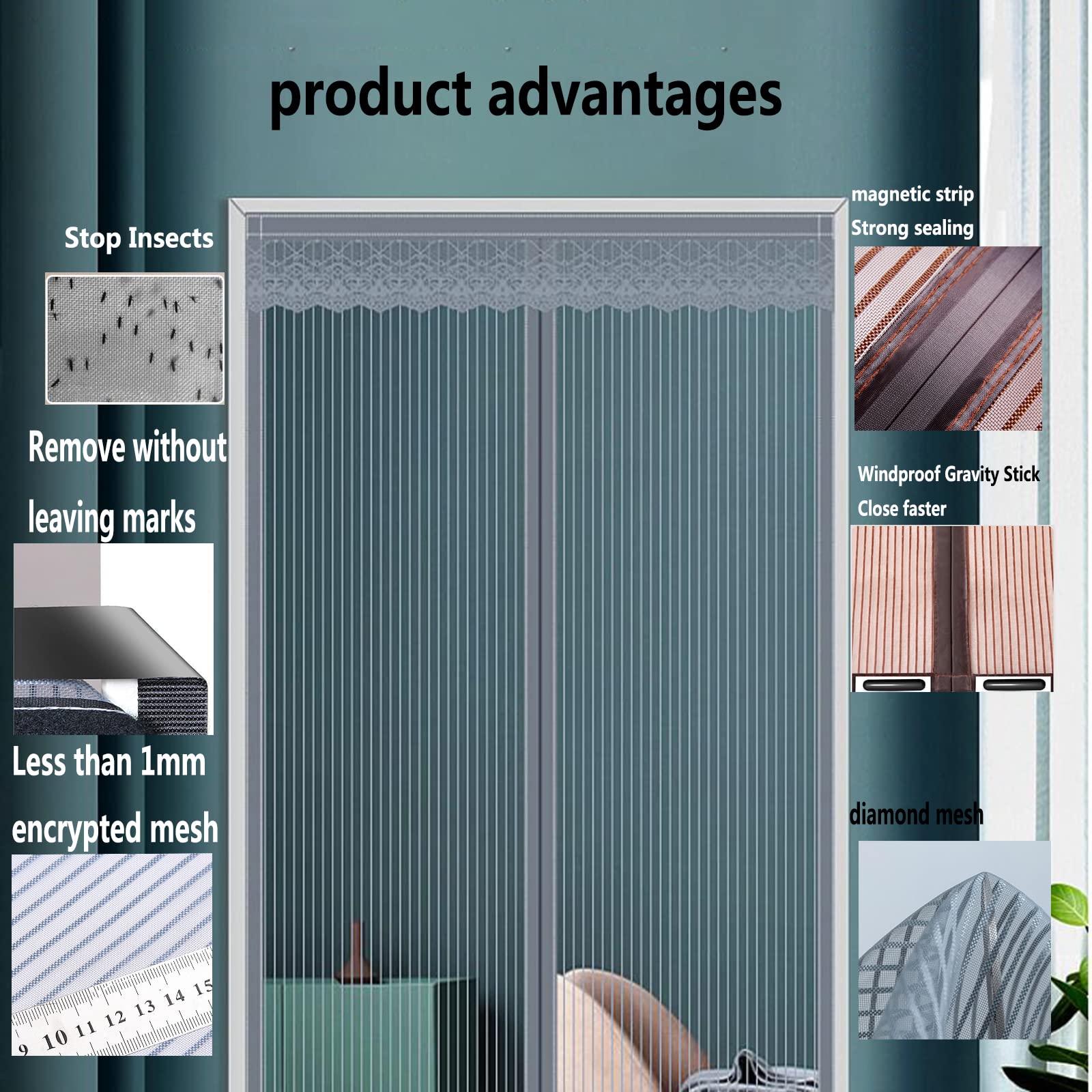 Magnetische Vliegengordijn Hordeur 80 x 235 cm automatische Magnetische Vliegengordijn Hordeur 80 x 235 cm automatische