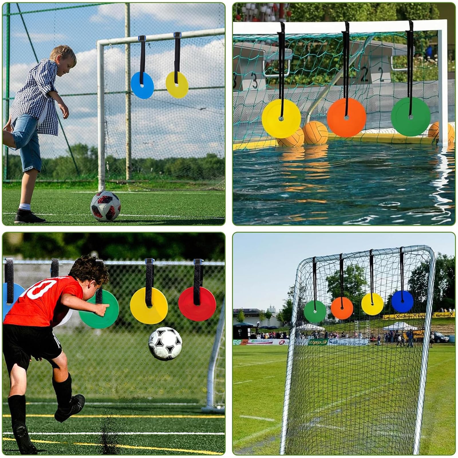4 Bersagli Per Porta Calcio Da 15cm Con Borsa, Kit Allenamento Calcio, Accessorio Per Allenamento Tiri Mirati, Per Bambini E Adulti, Pratica Borsa Inclusa.