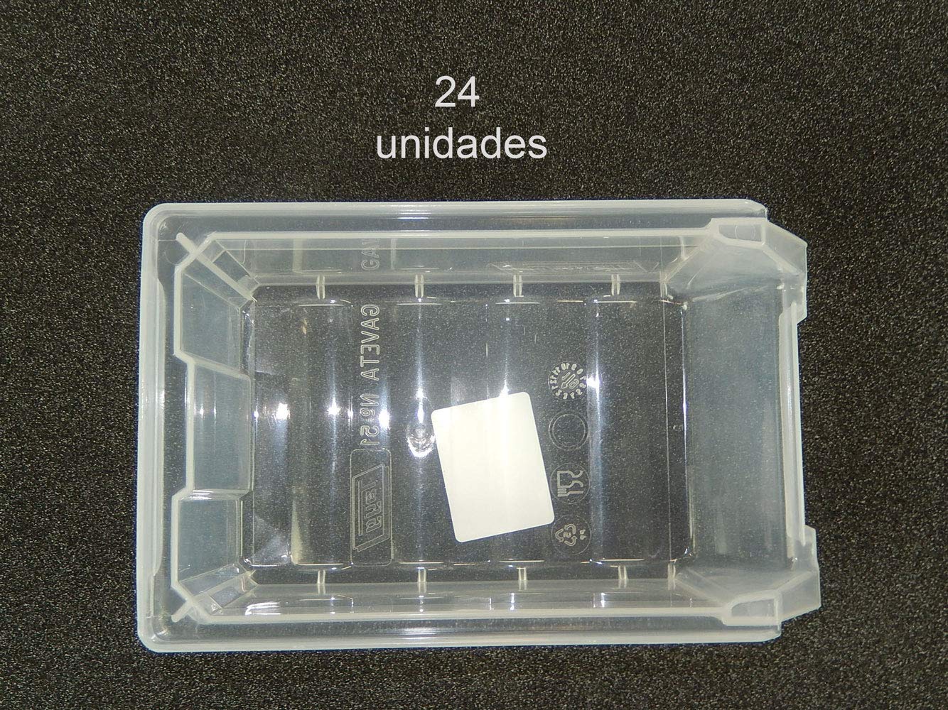 Gaveta apilable 51 Transparente. Lote de 24 unidades (80hx17x100mm)