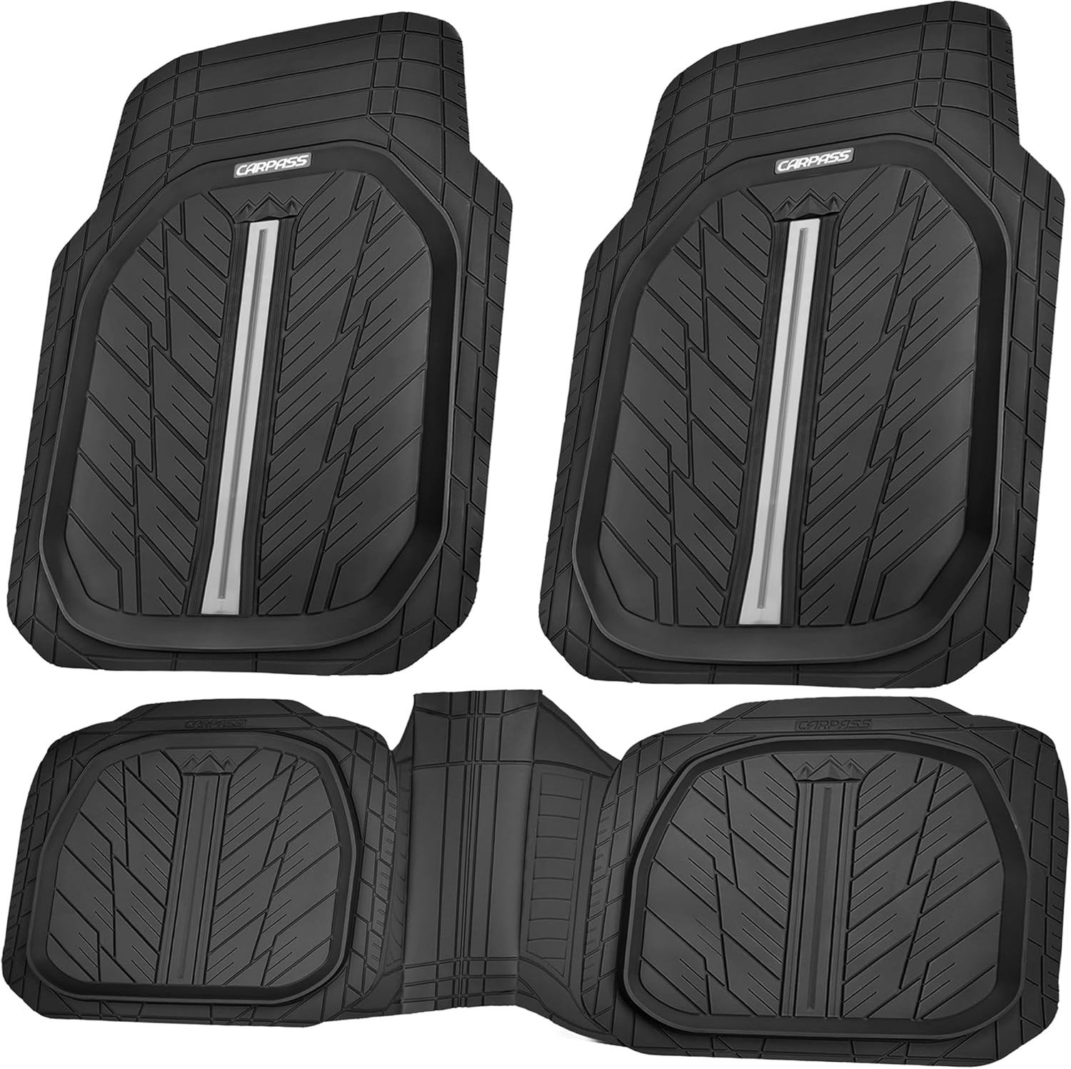 CAR PASS Tire Tread DeepDish Rubber Floor Mats for car