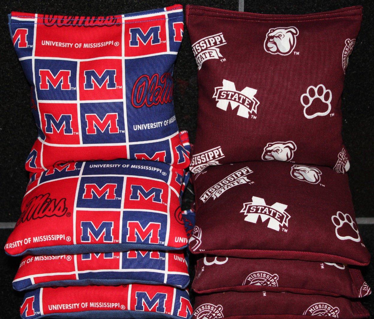 BackYardGamesUSA Mississippi State Bulldogs Mississippi OLE Miss Cornhole Bean Bags