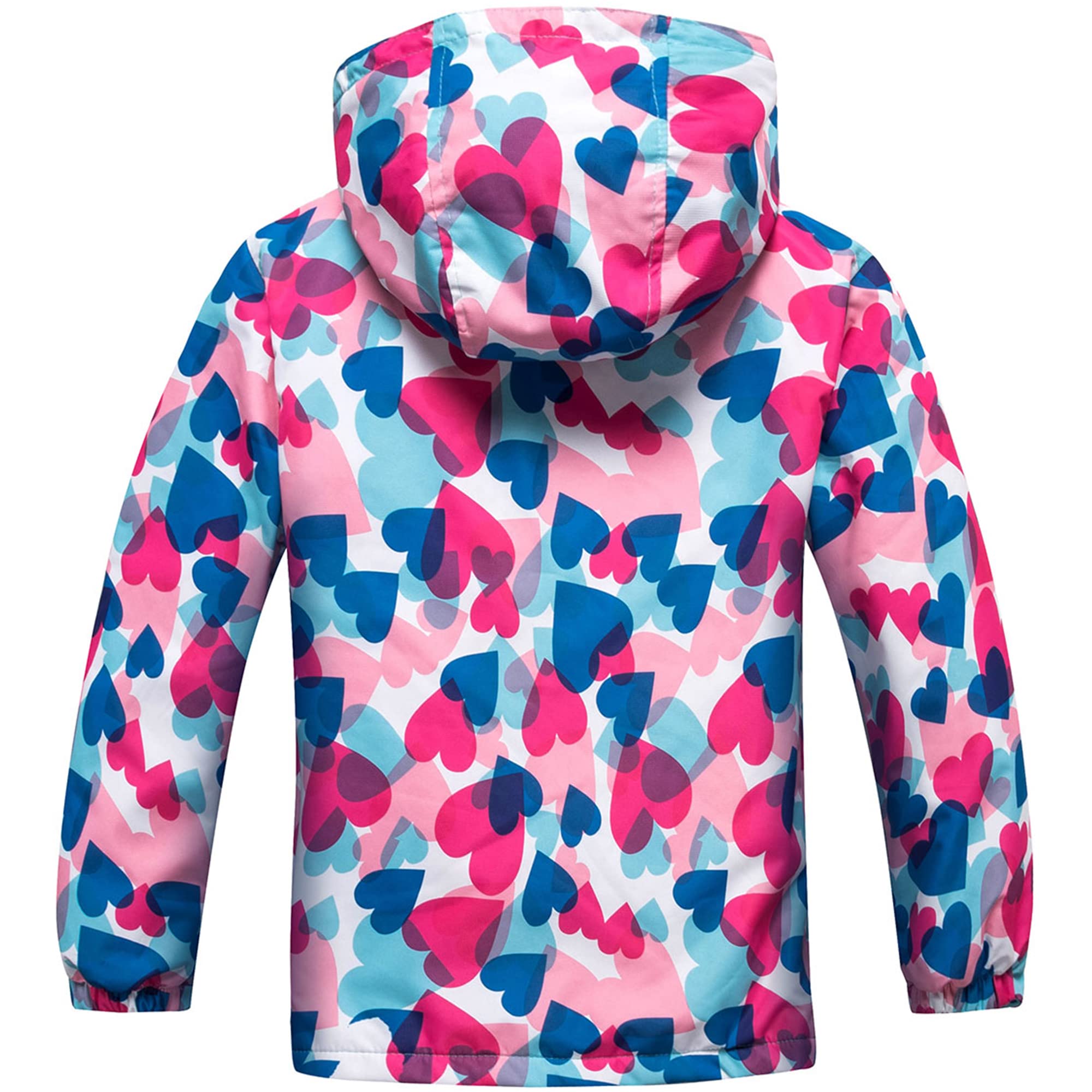 Blouson Imperméable Filles, Veste de Pluie pour Enfants Manteaux Imperméables à Capuche Coupe Vent Veste de Pluie Légère Imprimée Printemps Automne 3-10 Ans