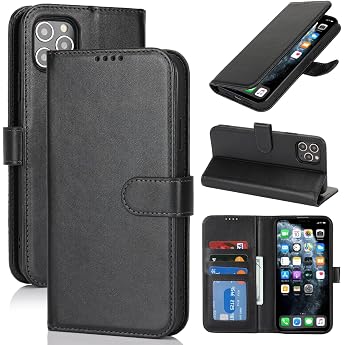 Zouzt Case for iPhone 11 Pro Max 6.5 inches Premium PU Leather Black