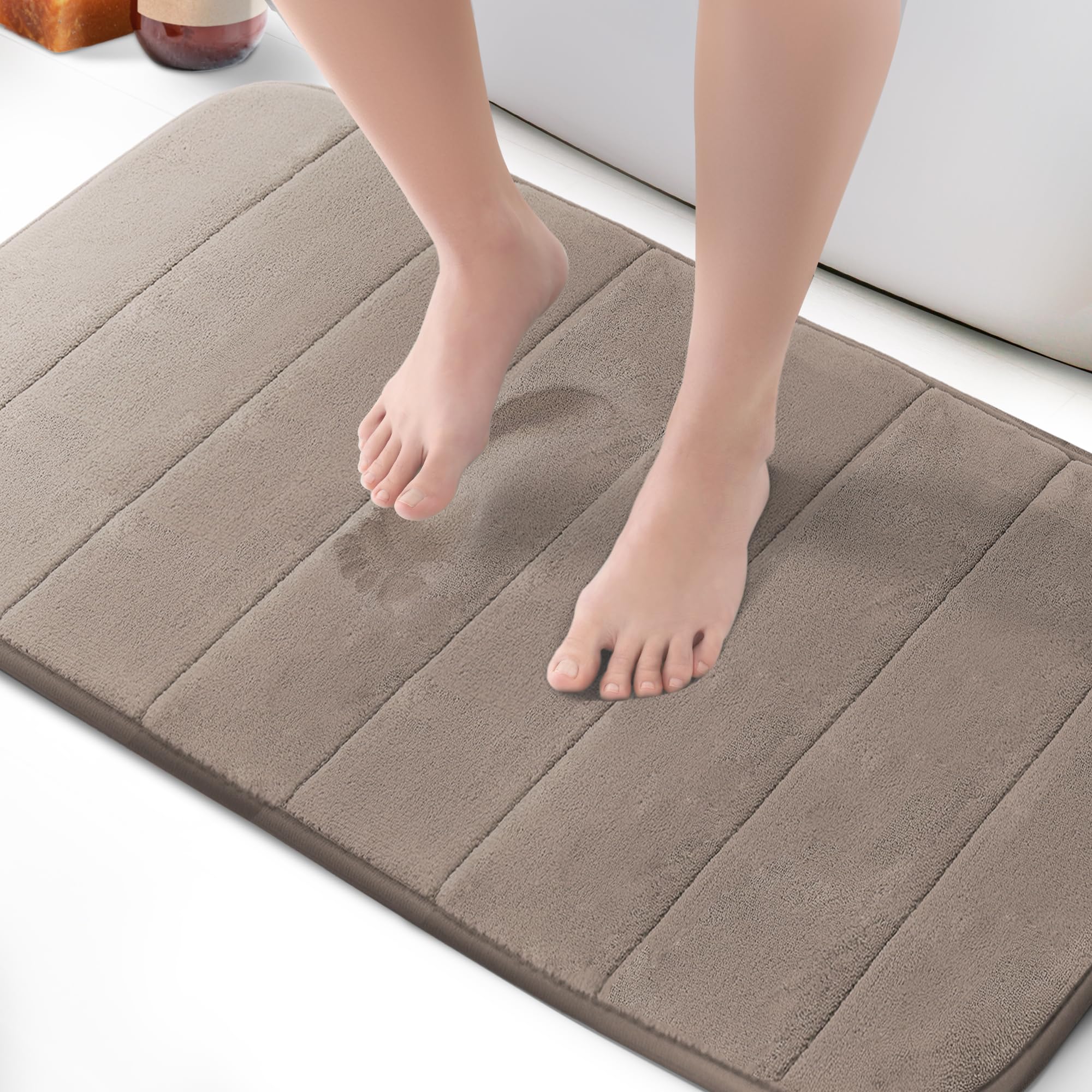 KEPLIN Memory Foam Bath Mat, Ultra-Soft, Highly Absorbent, Non-Slip, Machine Washable