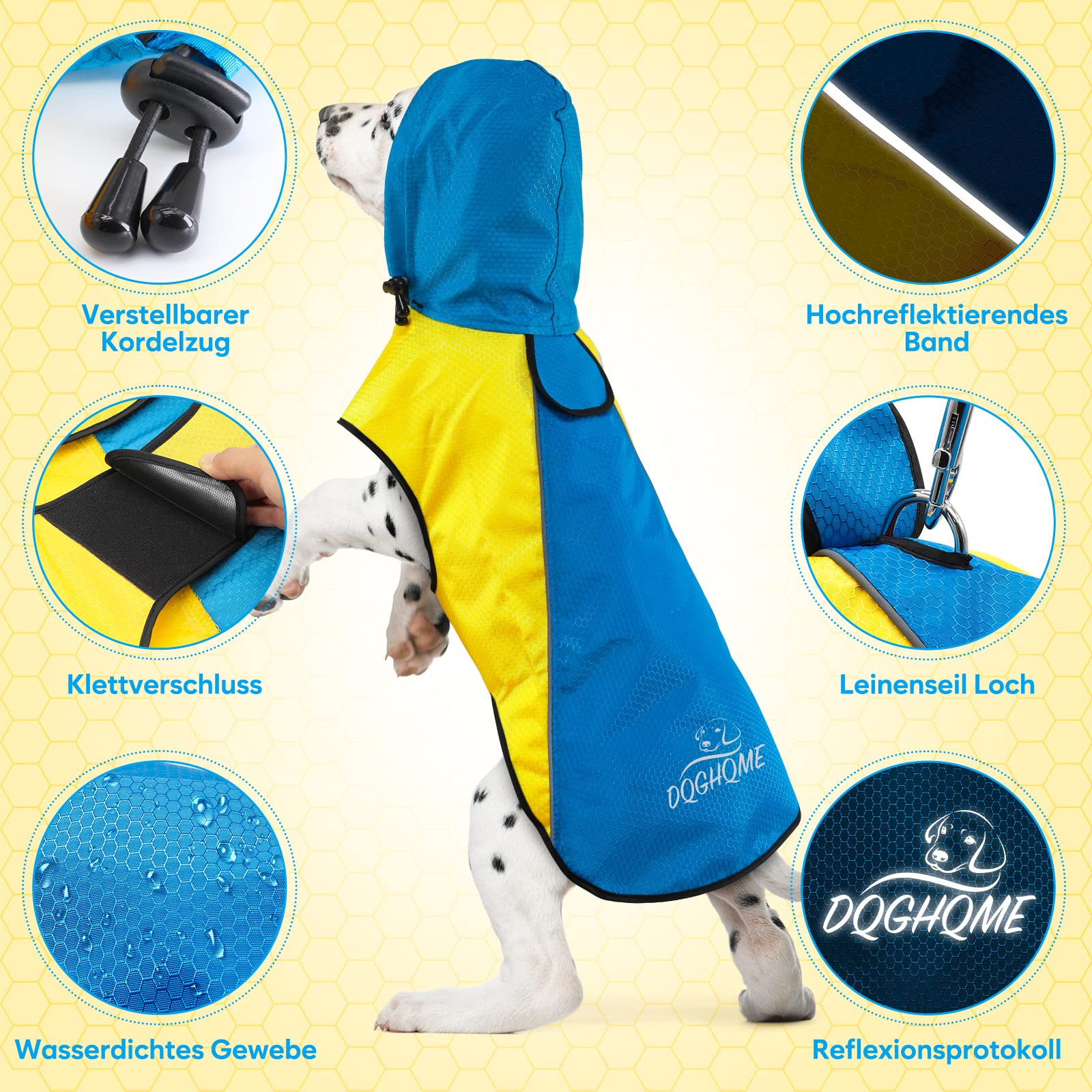 Impermeabile Per Cane Piccolo - Trasparente, Con Cappuccio, Regolabile | Taglia L - Foto 2