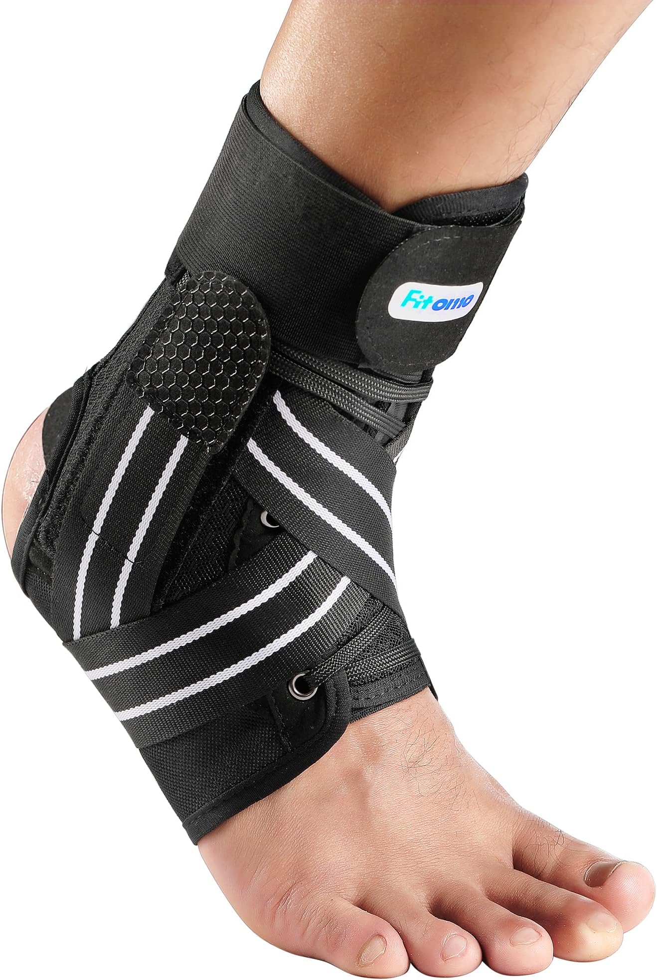 Quick Lace Up Ankle Brace for Women Men with Removable Side Splints, Adjustable Ankle Support for Sprained Ankle Injury Recovery, Ankle Stabilizer for Basketball Volleyball Tennis, 1 Unit