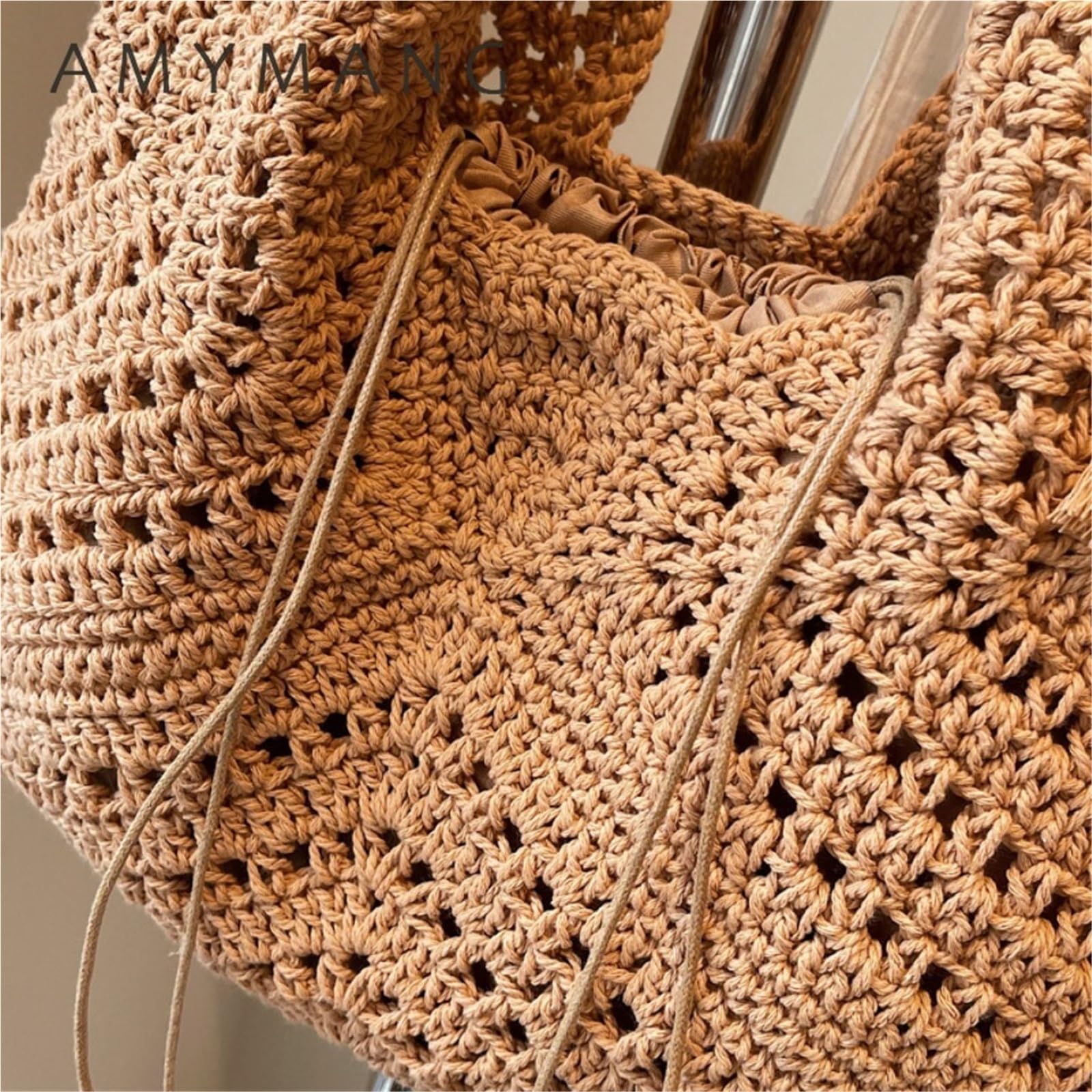 Bolsos de Paja Bolso de playa paja gran capacidad con un solo hombro for mujer, ideal for vacaciones verano en la y relajarse