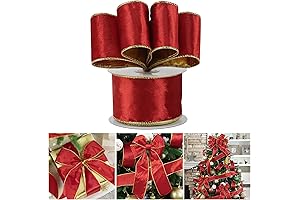 AIMUDI Red Christmas Tree Ribbon Garland