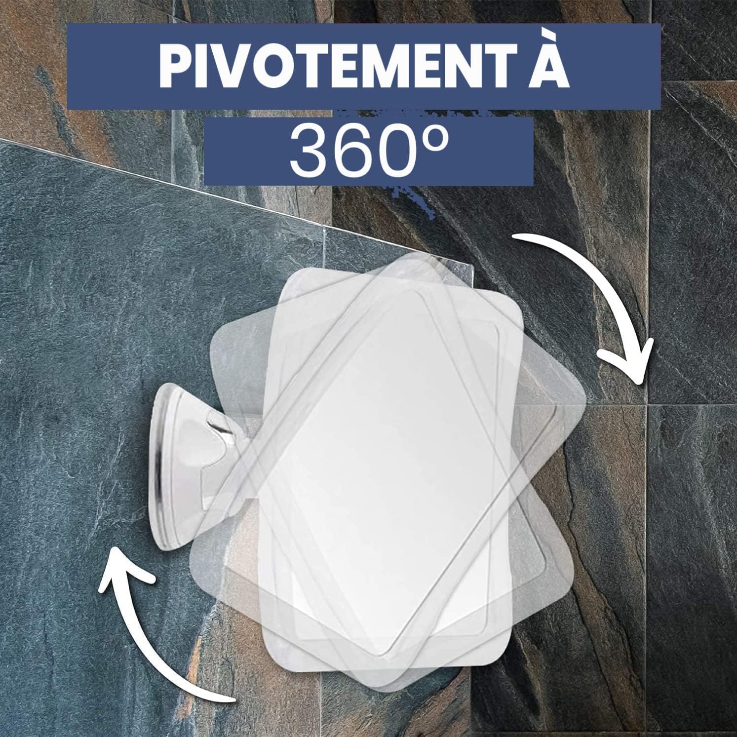 Mirrorvana Miroir Rasage Anti Buée Grossissant X3 Ventouse - Incassable 16cm Salle De Bain