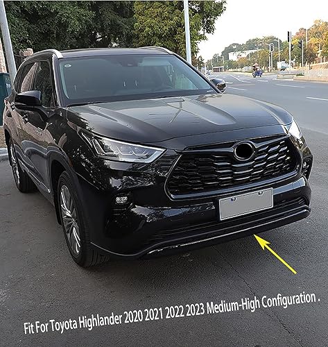 Miniatura 3 de Accesorios de coche para Toyota Highlander configuración media-alta 2020 2021 2022 2023 2024 2025 Protector de parachoques delantero (negro), ABS 1