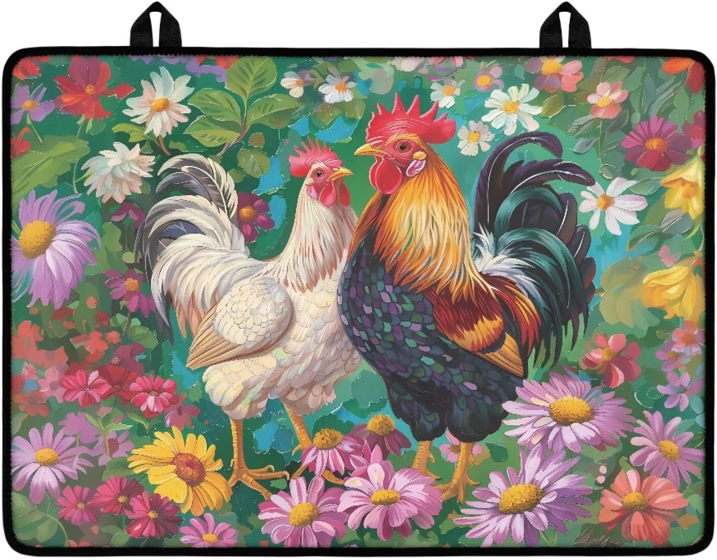 Rooster Print Induction Cooktop Mat Heat Resistant Glass Top Stove Cover Protector Glass Cooktop Covers Kitchen Flat Electric Stove Top Covers