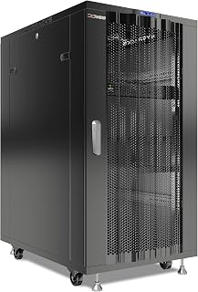 27U Server Rack Cabinet, 39” Deep 19” Floor Standing Network Enclosure, 1600 lb Capacity, 35” Rail Depth, Mesh Doors, 4 Fans, PDU, Shelf & Mounting Hardware