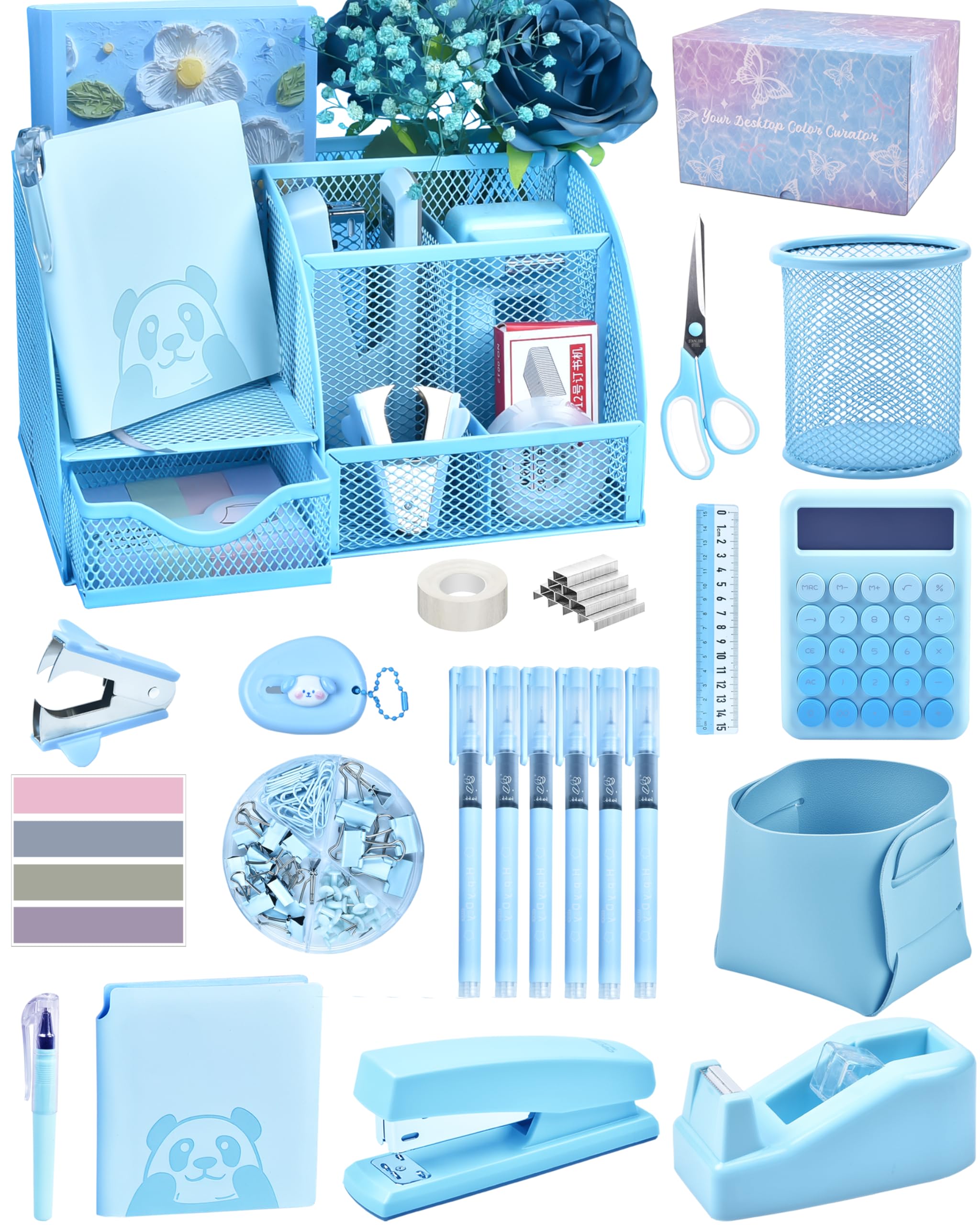 23pc Blue Desk Accessories and Organizers — Vamrak