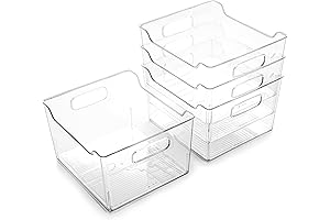 BINO Clear 10-Inch Plastic Storage Bins (Set of 4)