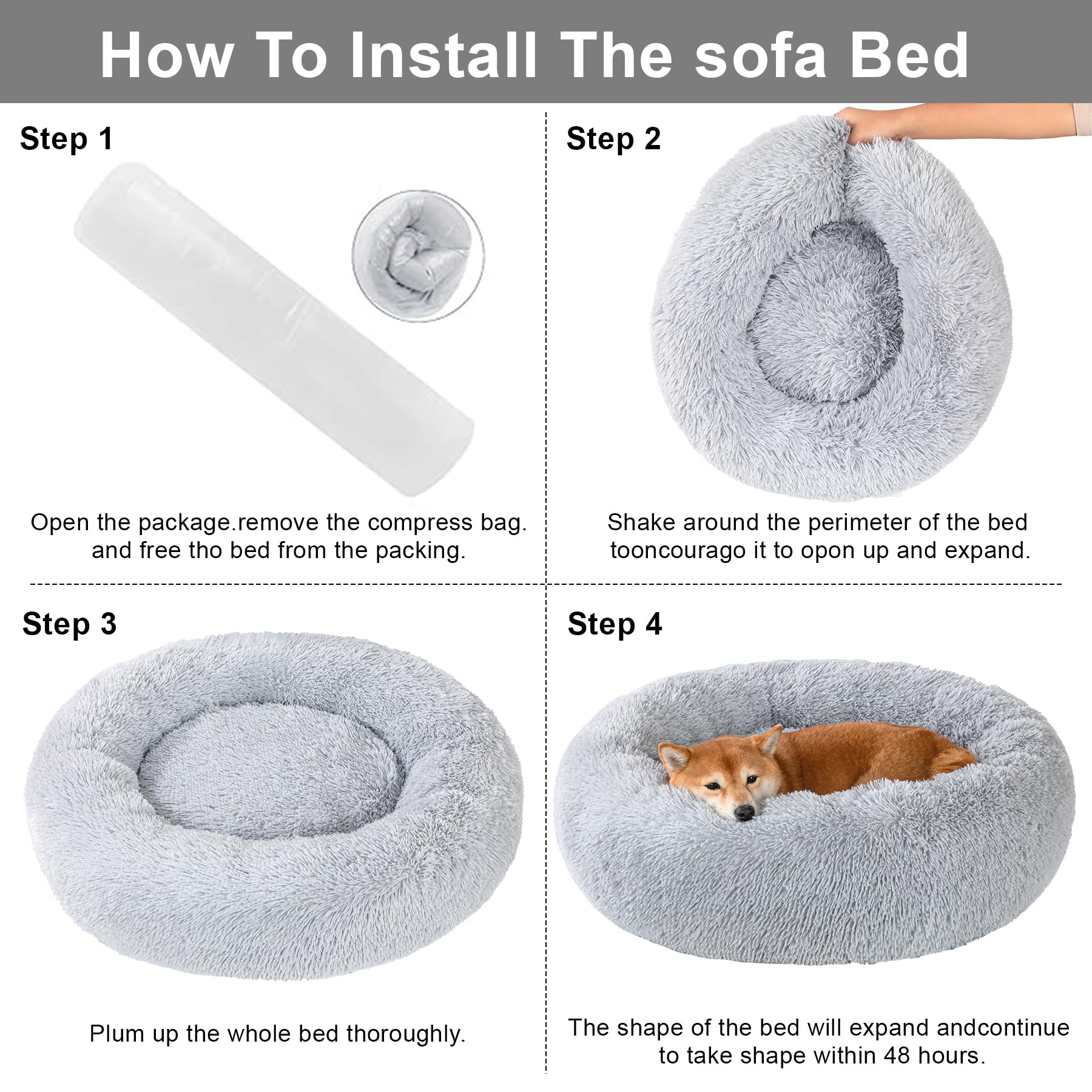 SPOT Ethical Pets Sleep Zone Hundebett Klein – Wendbares Plüschbett Für Katzen & Kleine Hunde, 45,7x40,6 Cm