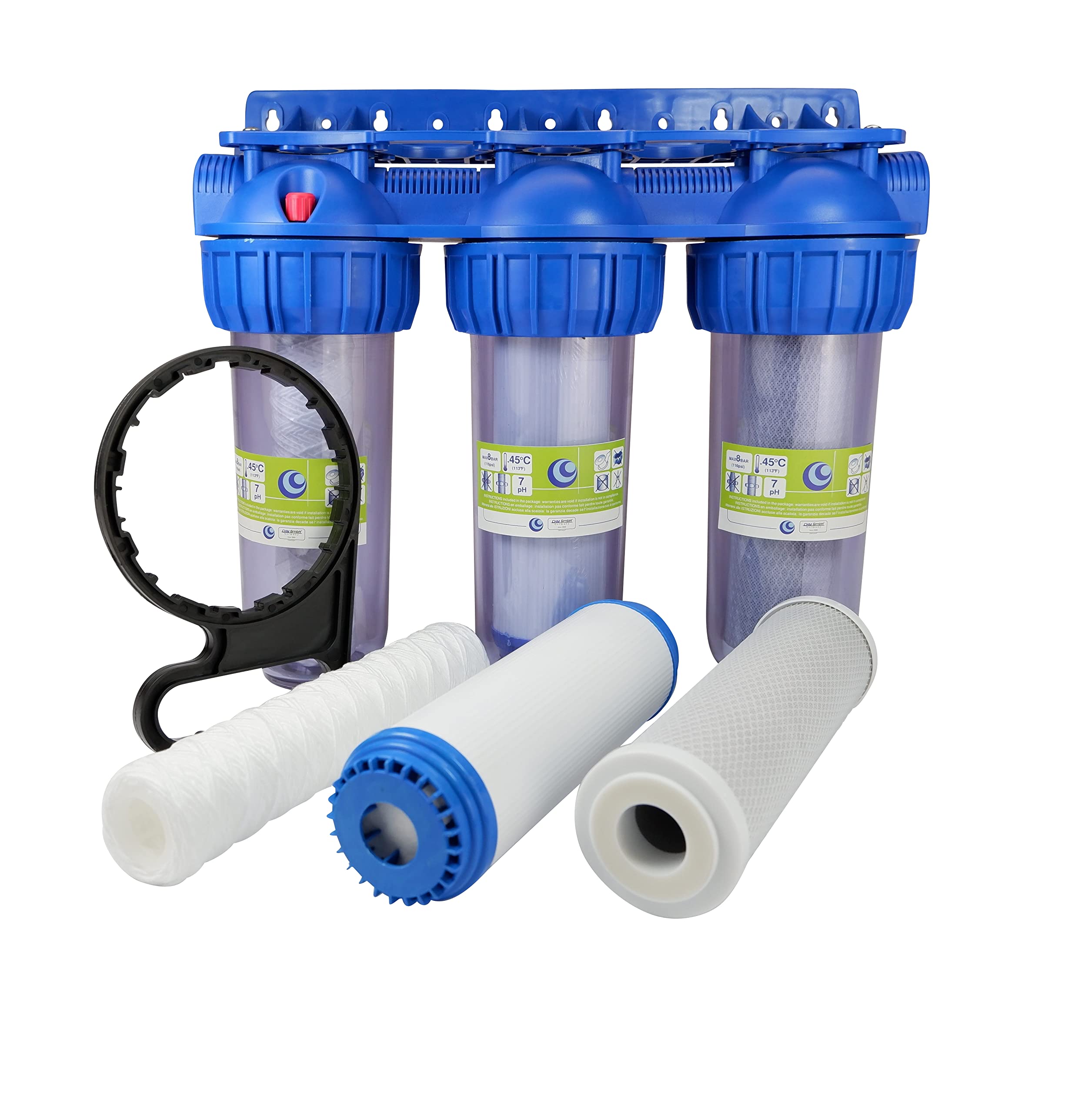 Sistema di prefiltro antigoccia, a 3 livelli, 1 pollice IG (30,29 mm) approvvigionamento idrico di casa, giardino e impianto idraulico domestico