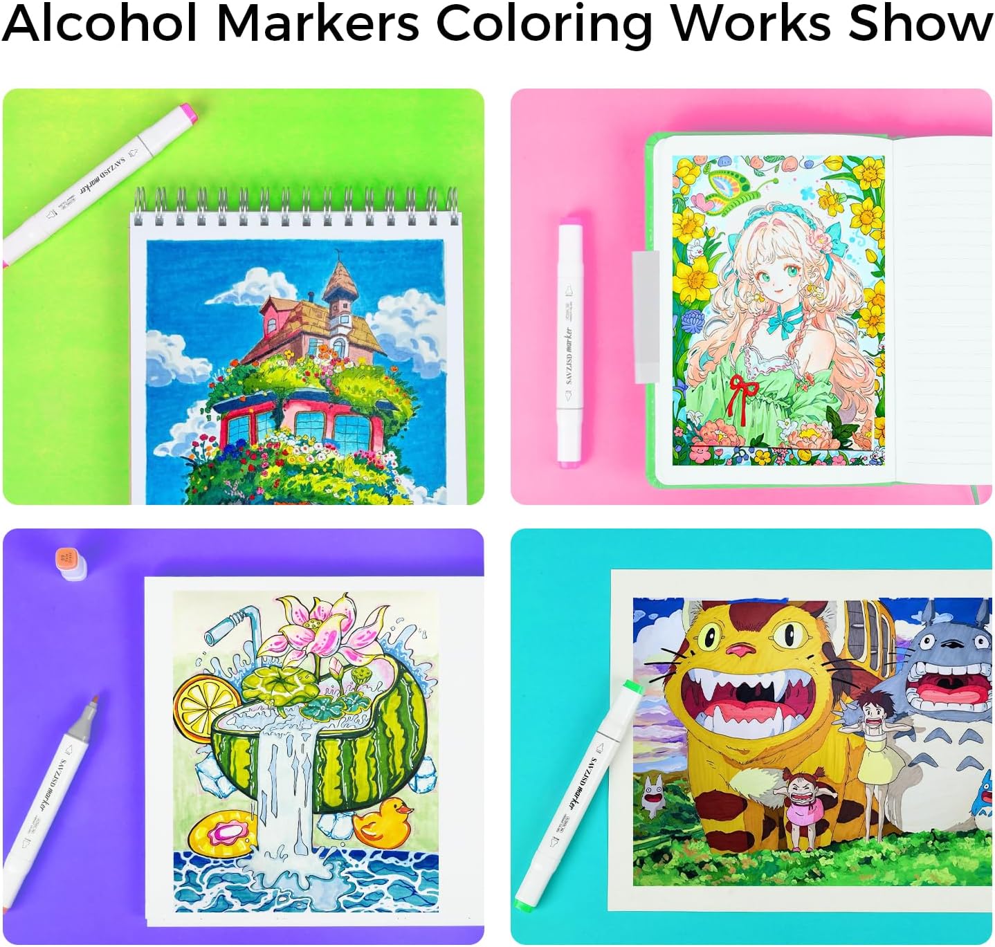 200 Colors Alcohol Markers, Alcohol Markers Set for Adults, Artists in Coloring, Sketching & Drawing (Fine & Broad) - Image 6