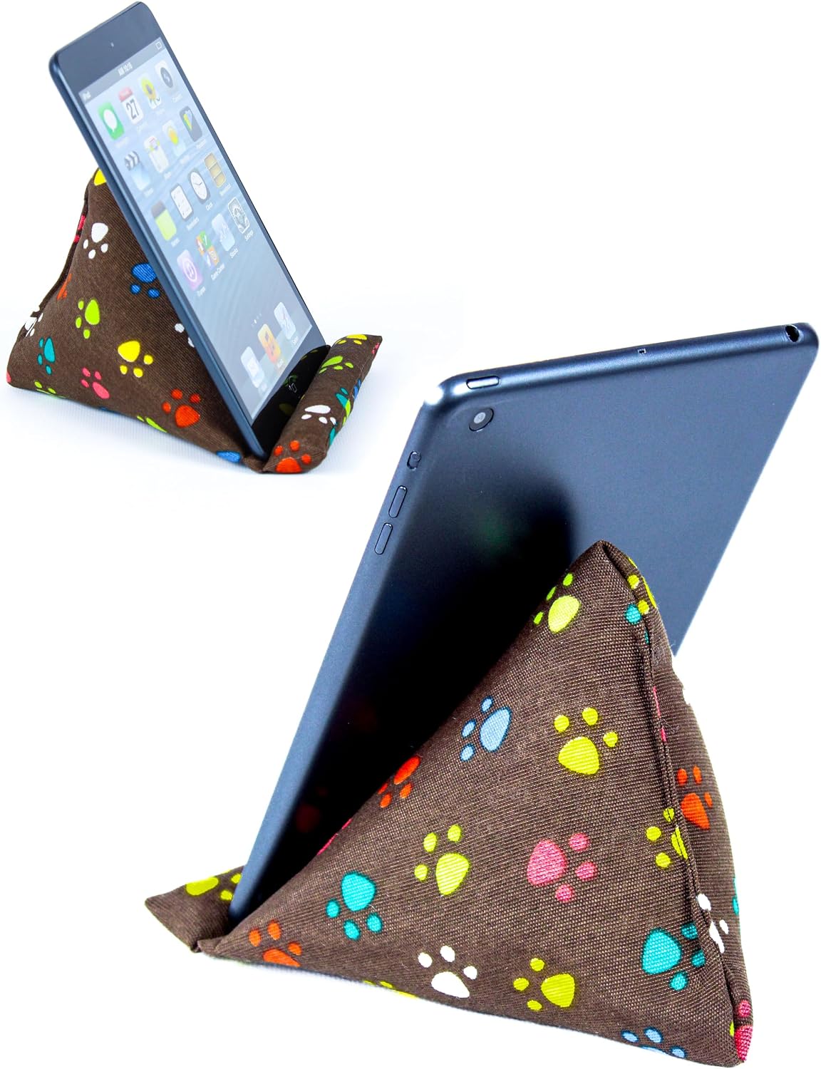 Handmade Phone Pillow Holder - The Wedge Mobile Device Stand - Fabric Phone Stand for All iPhones, All Smartphones! 7 x 6.1 x 5.5 Inches (Paws) image 2