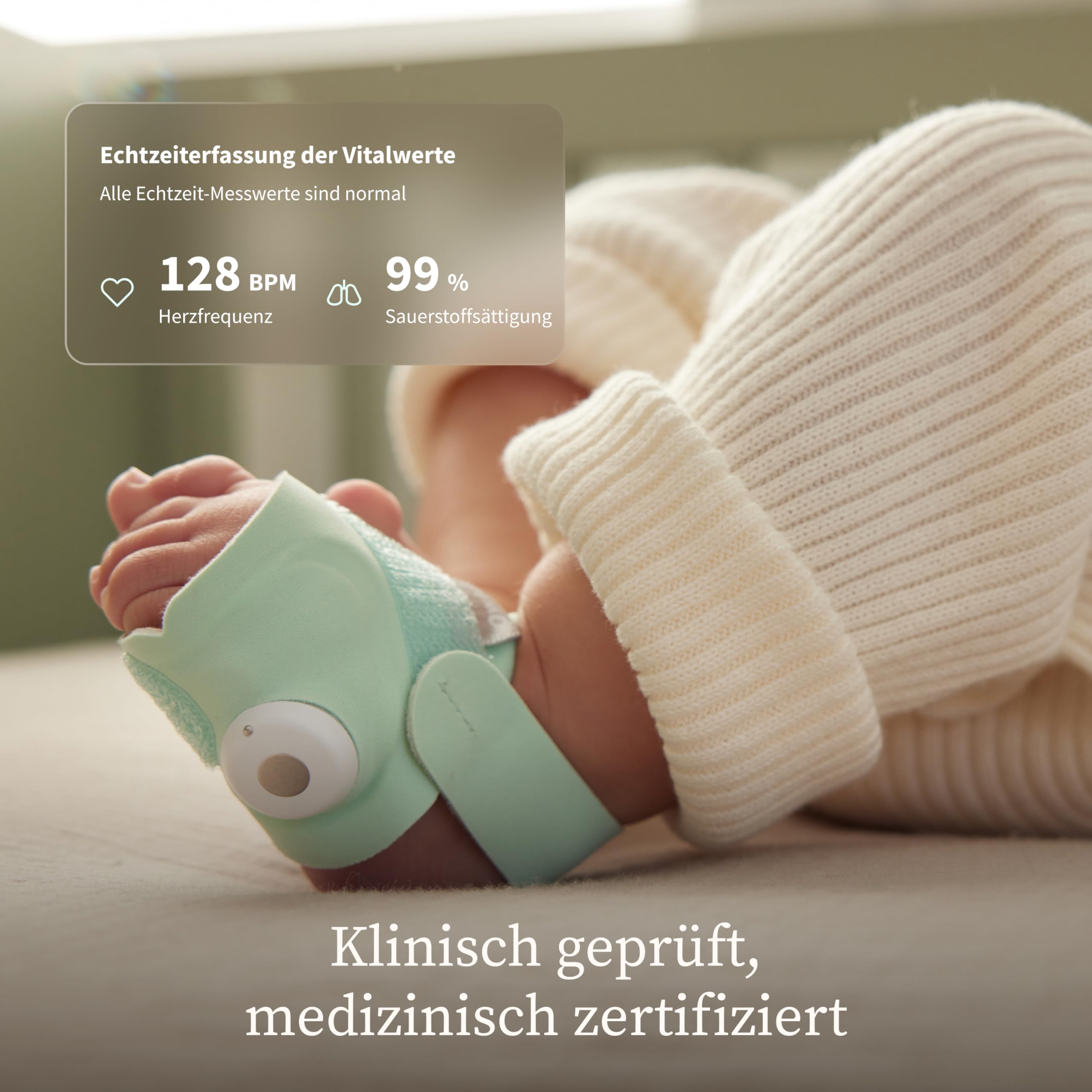 Owlet Dream Duo – Smartes Babyphone mit App | Sensorbasierte Babyüberwachung mit Dream Sock®, 2K HD Kamera, Schlaftracking & Echtzeit-Benachrichtigungen | WLAN (Mint)