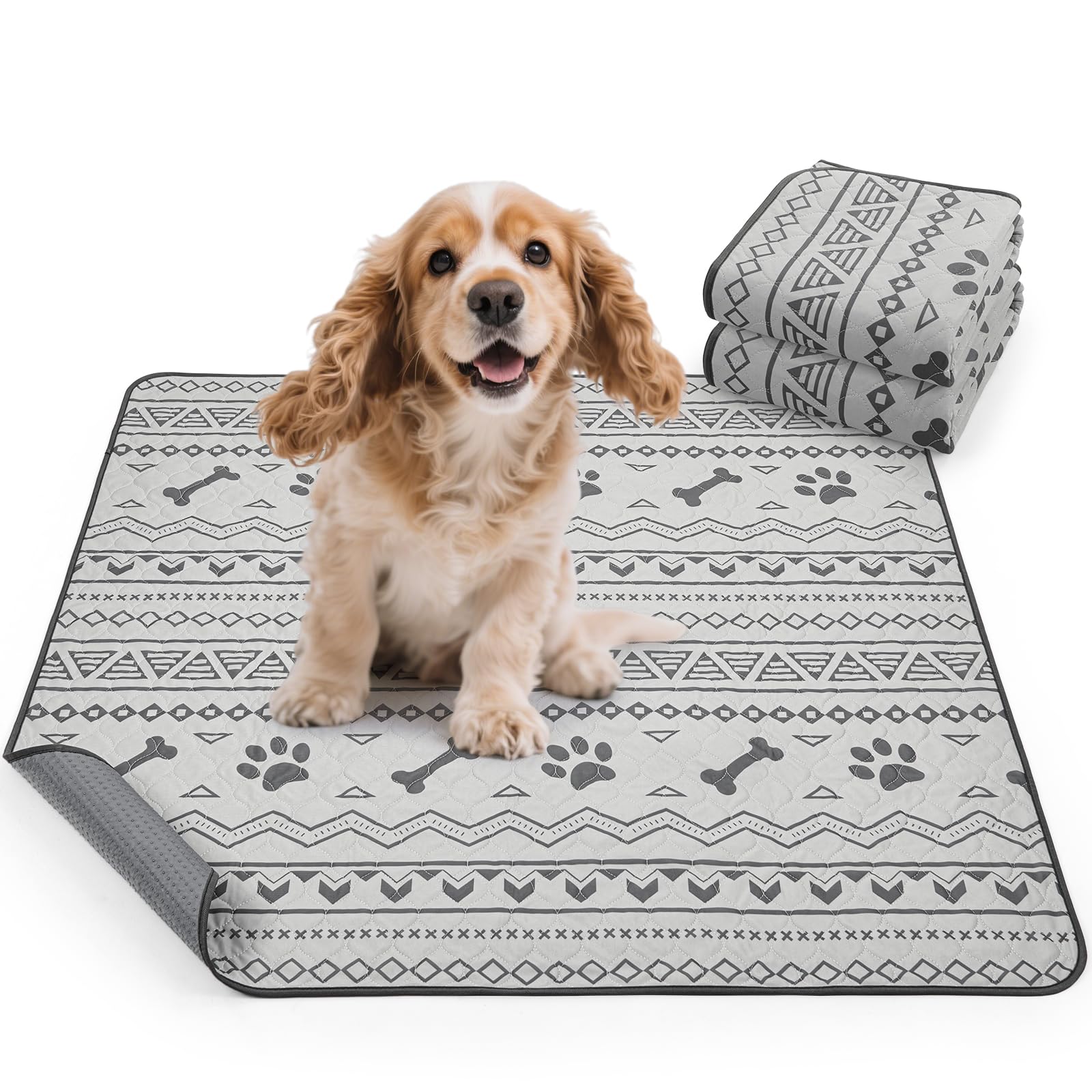 92x79cm Super saugfähige Welpen unterlagen, 2 stück waschbare Pipimatten für Hunde, wasserdichte Haustier Urinunterlagen für Welpen, alte oder inkontinente Hunde