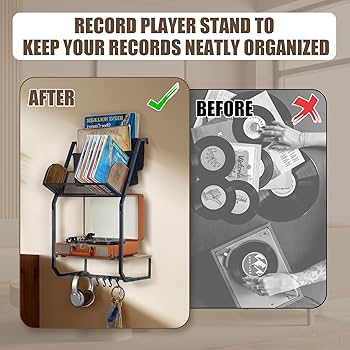 Amazon.co.jp: ATSKIM 壁掛け式レコードプレーヤースタンド