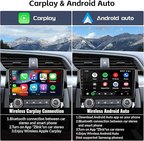 Miniatura 4 de Radio estéreo para coche Android 13 para Honda Civic 2016 2017 2018 2019 2020 con CarPlay inalámbrico Android Auto Mirror Link 2G+64G con Bluetooth