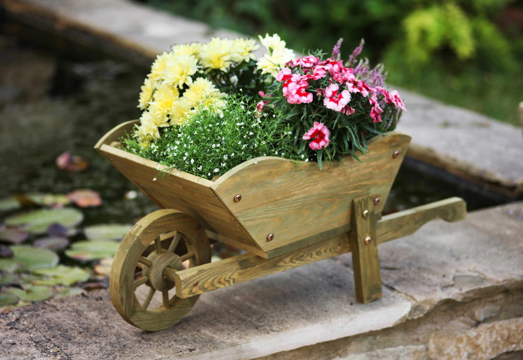 Smart Garden 07485 Brouette en Bois Marron 70 x 32 cm