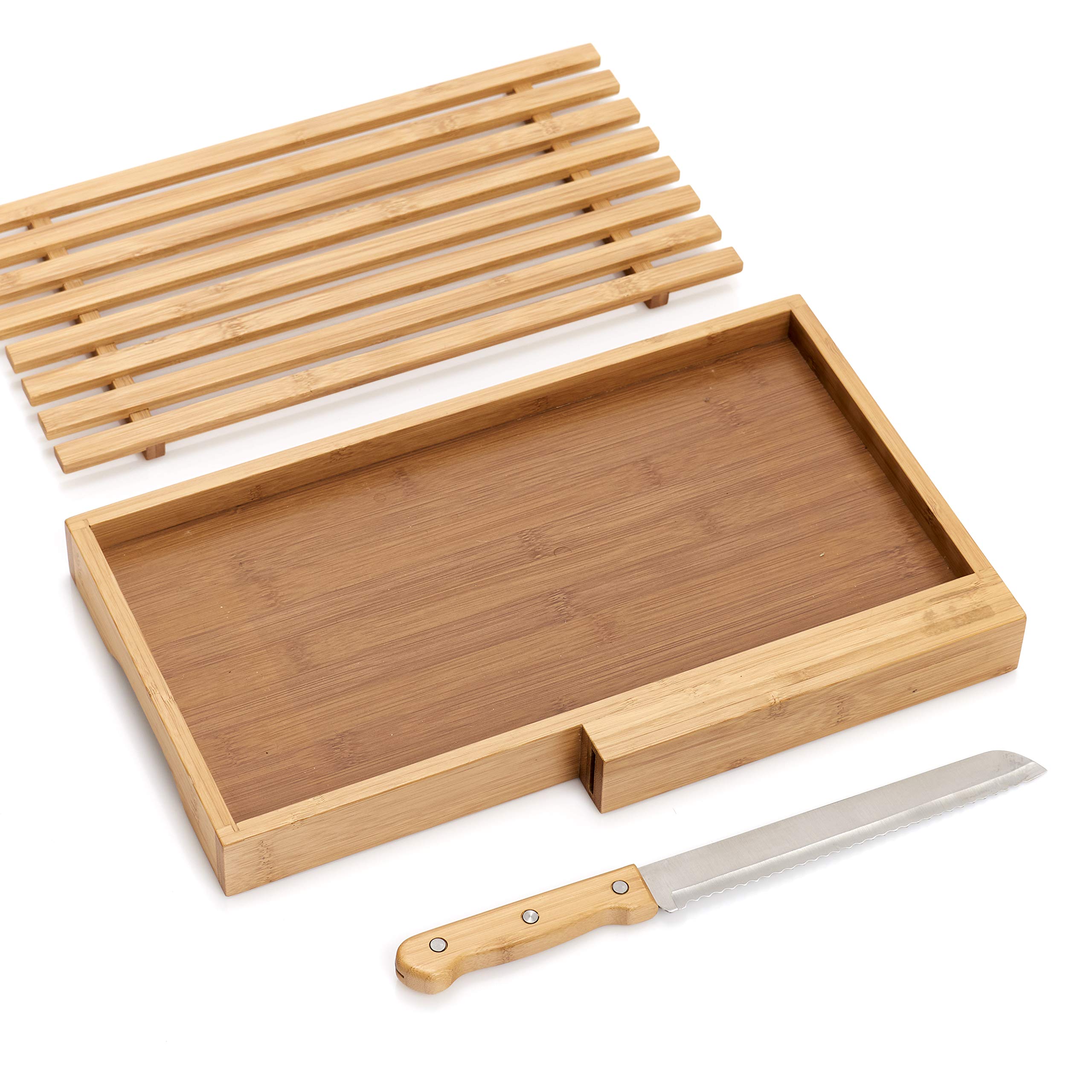 Zeller 25225 Planche à Pain avec Couteau Bambou Marron 39,5 x 23,5 x 4 cm