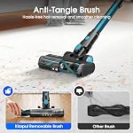 Klarpul Aspirateur sans fil, 650W 55KPA 70Mins Nettoyeur à vide à charge rapide, autoportant LED Aspirateur d'écran tactile pour la maison légère, pour les cheveux/carpet/floor, Cyan