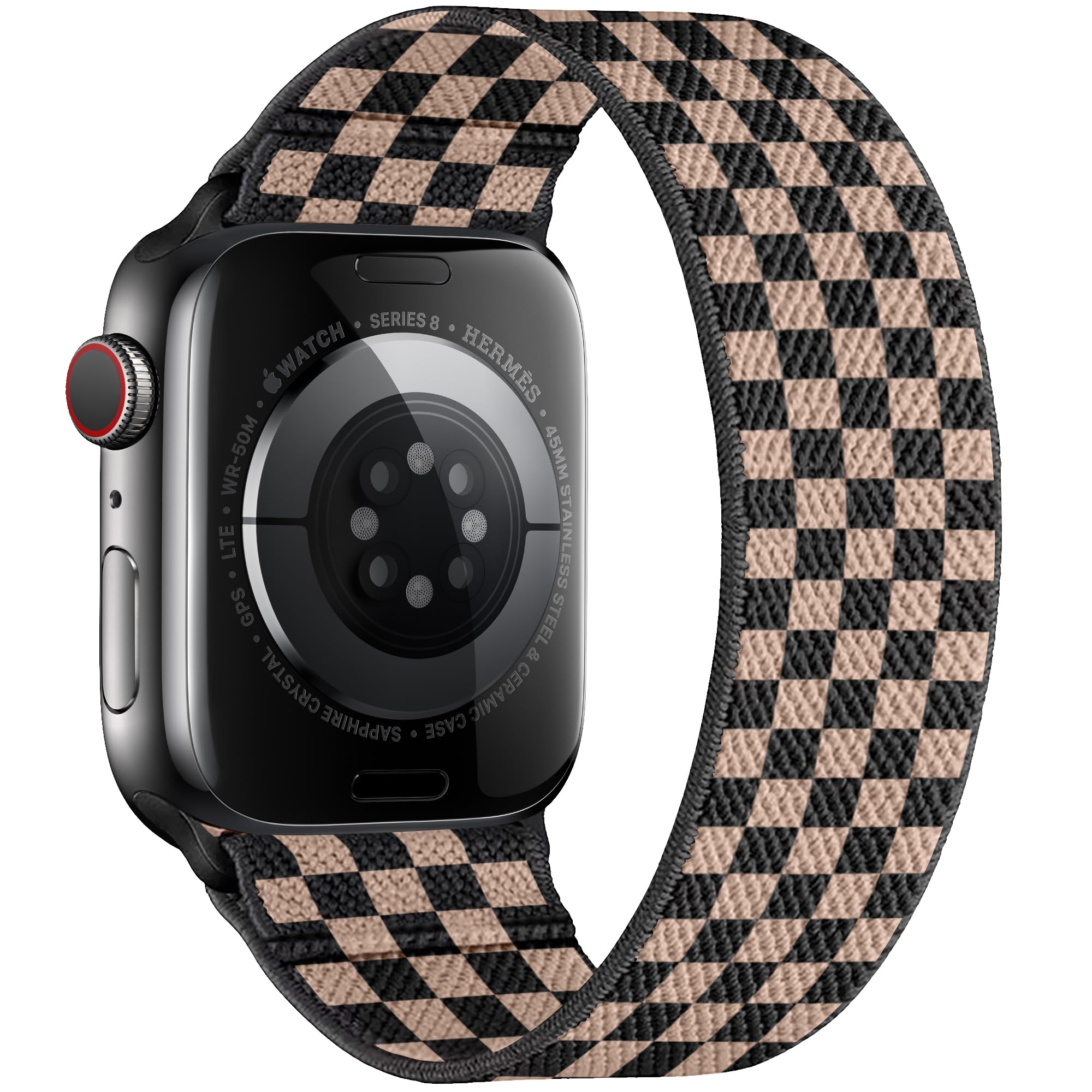 BMBEAR Stretchy Solo Loop Bands Compatible with Apple Watch 38mm 40mm 41mm Braided Elastic Weave Nylon Wristbands Women Men Straps for iWatch Series 7/6/5/4/3/2/1/SE Dark Black — view 30