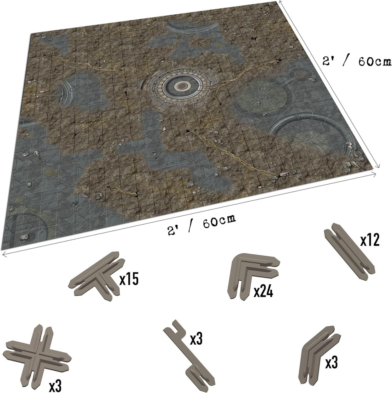 Battle Systems - Modular Tabletop 3D Gaming Sci-Fi Terrain - Perfect for 28mm-35mm Miniatures and Figures - No Painting Required - Science Fiction Aliens 40K Wargame - (Alien Catacombs)