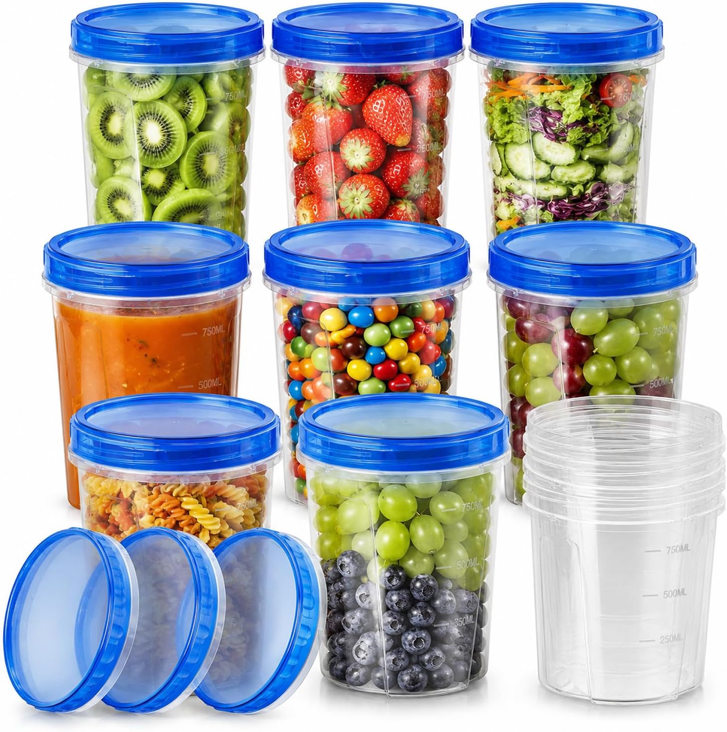 Freezer Storage Containers, 32oz Plastic Food Containers 10 Pack