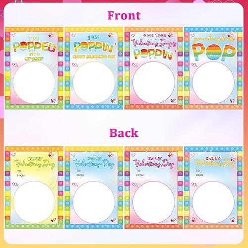 Miniatura 6 de Regalos del día de San Valentín para niños, tarjetas del día de San Valentín para niños, juego de 32 juguetes antiestrés de corazón a granel -