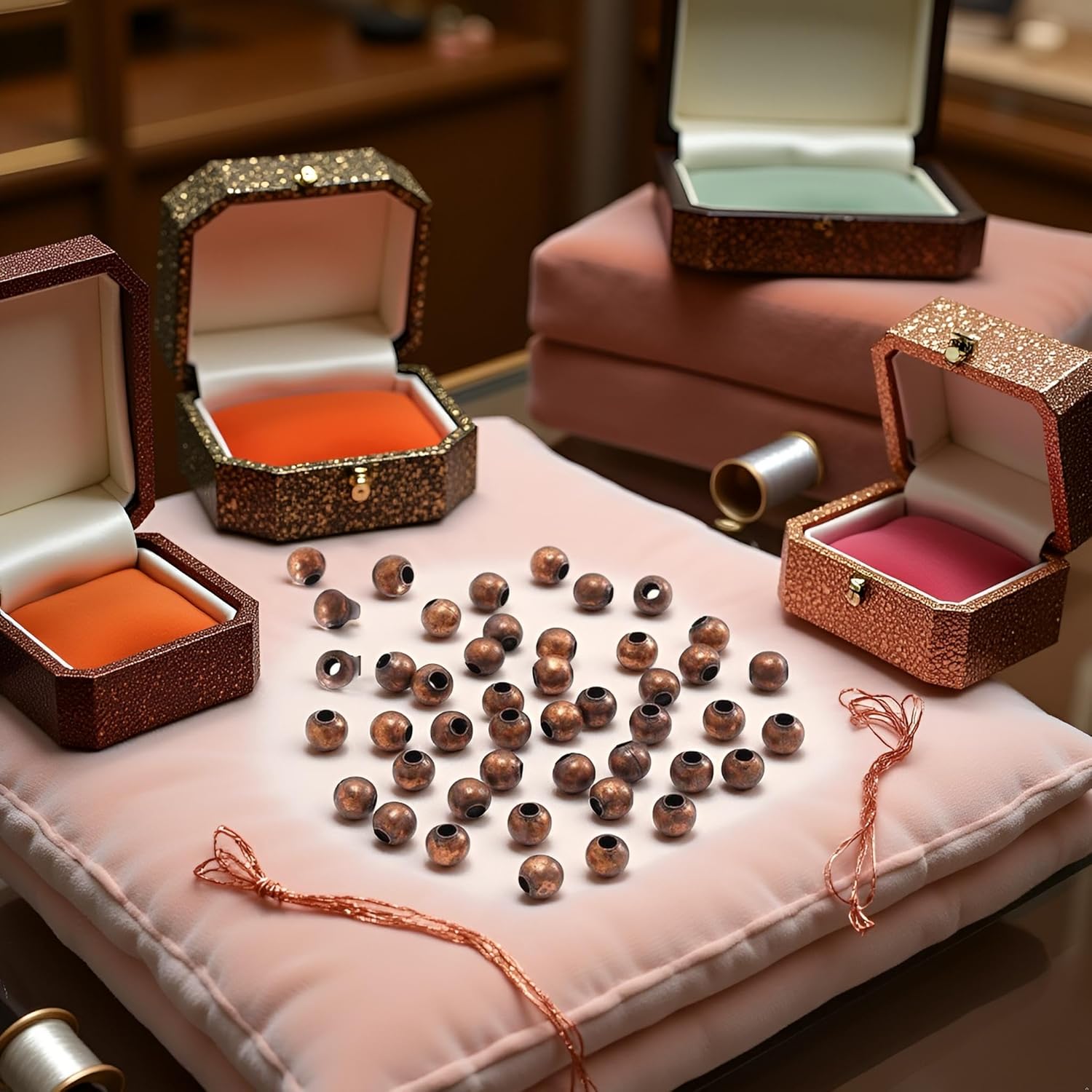 100Pcs 5mm Antique Copper Round Spacer Beads Smooth Ball End Seed Metal Beads for Jewelry Making Findings Accessories Supplie (0.20inch),Beading and Jewelry Making,Beading Supplies - Image 8