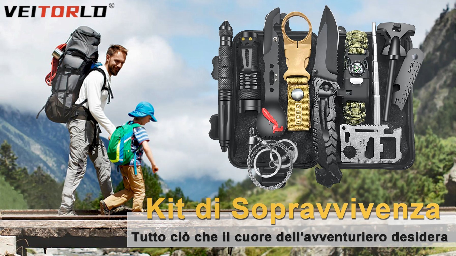 Kit Sopravvivenza 13 In 1 - Per Campeggio, Escursionismo, Emergenze - Foto 9