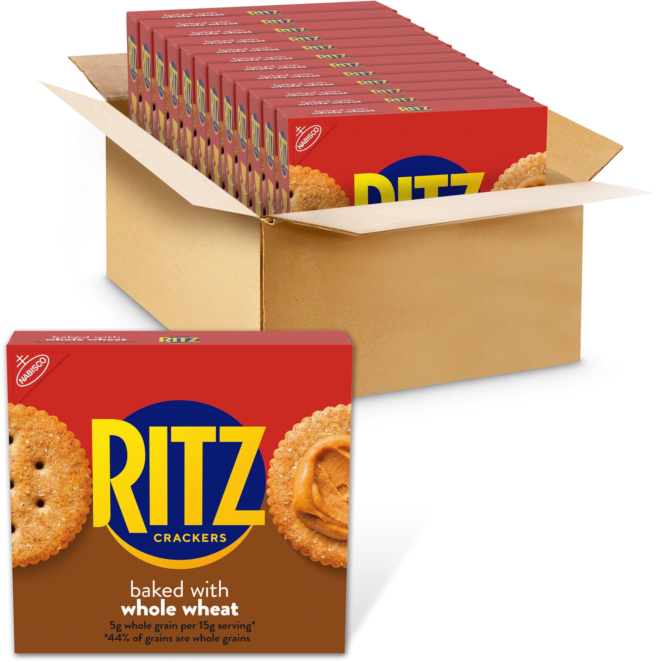 Whole Wheat Crackers by Ritz – 12.9 Ounce (Pack of 12), Pack of 12, Model 10044000031333