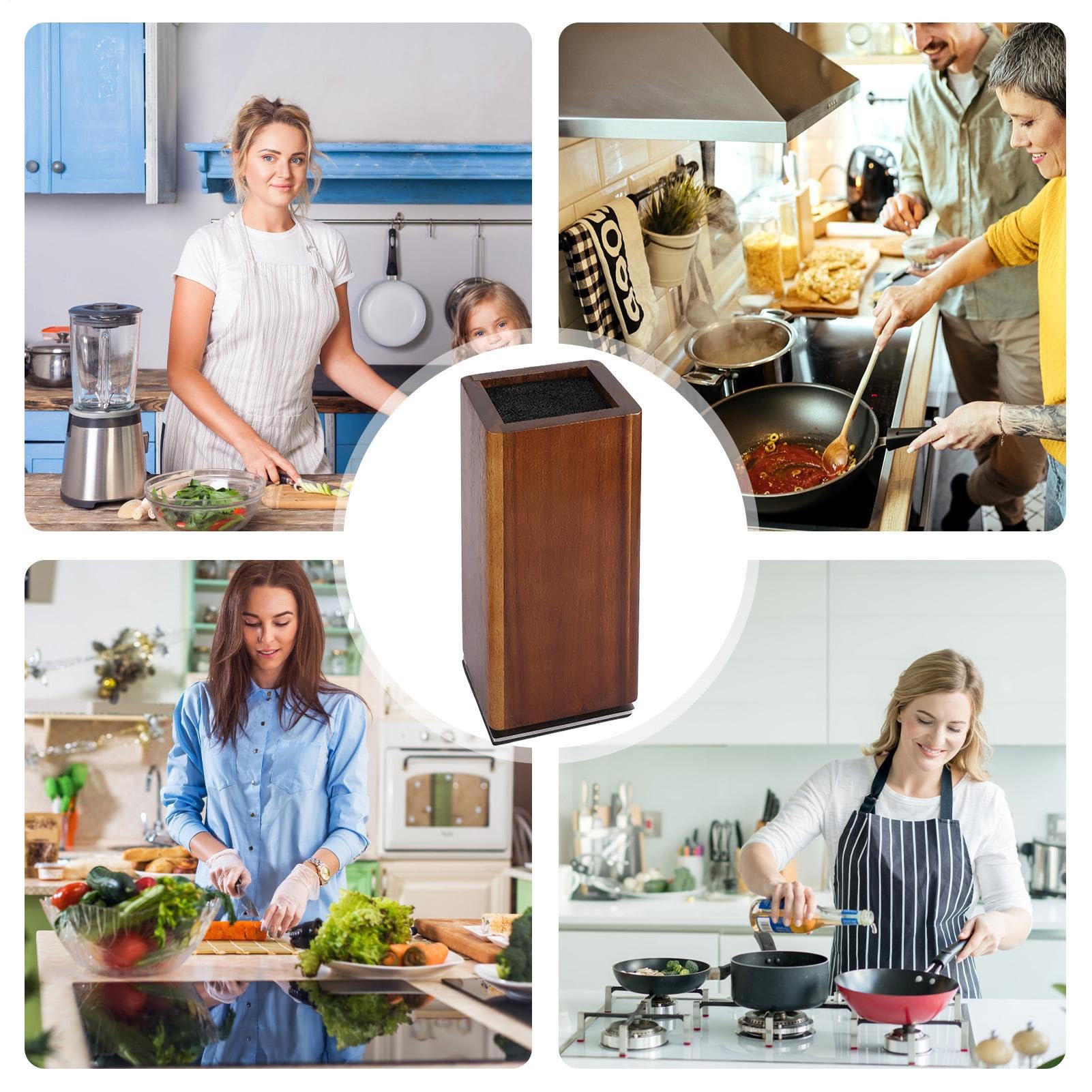 Magnetischer Messerblock Drehbarer Vertikaler Holzblock | Holz-Messeraufbewahrung Für Die Küche für Köche, Kochbegeisterte, Restaurants, Foodtrucks, Obstläden, Cafés, Apartments,