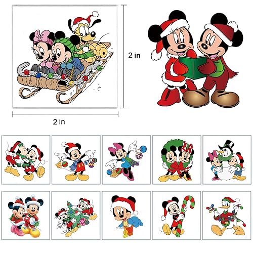 Miniatura 3 de 60 piezas de tatuajes temporales de Navidad de ratón para niños, decoraciones de fiesta de Navidad, suministros de fiesta de Navidad de invierno